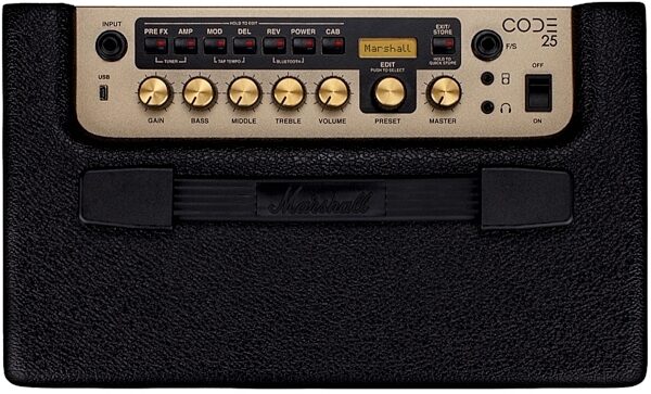Marshall CODE25 Digital Guitar Combo Amplifier (25 Watts, 1x10"), New, Top