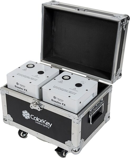 ColorKey Dazzler FX MKII Cold Spark Machine, White, 2-Pack (with Case), Action Position Back