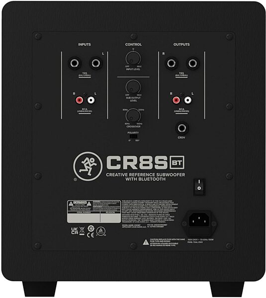 Mackie CR8SBT Creative Reference Subwoofer Speaker, Single Speaker, Action Position Back