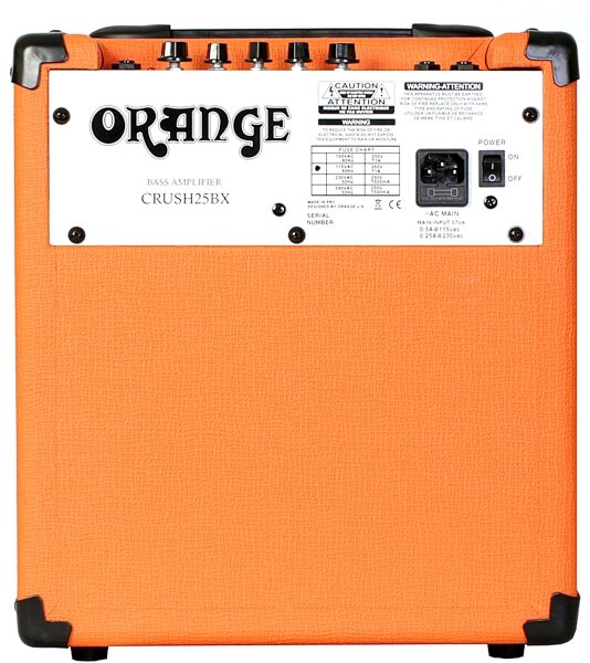 Orange Crush PiX CR25BX Bass Combo Amplifier (25 Watts, 1x8"), Back