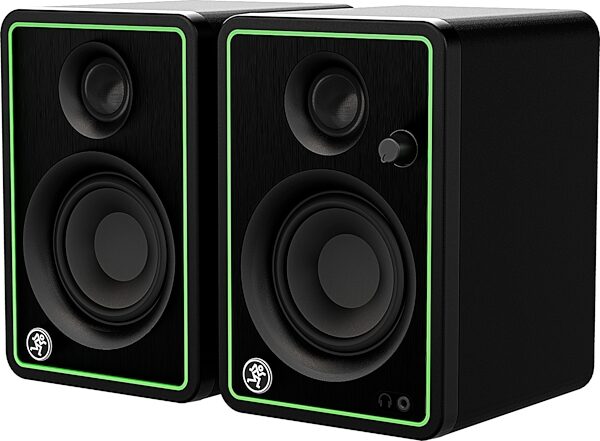 Mackie CR3-X Multimedia Powered Studio Monitors, Black, Pair, Angled Front