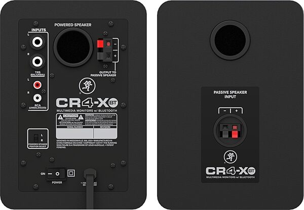 Mackie CR4-XBT Powered Bluetooth Studio Monitors, Pair, Action Position Back