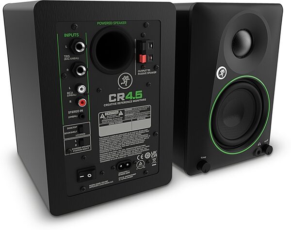 Mackie CR4.5 Powered Studio Monitors, Pair, Action Position Back