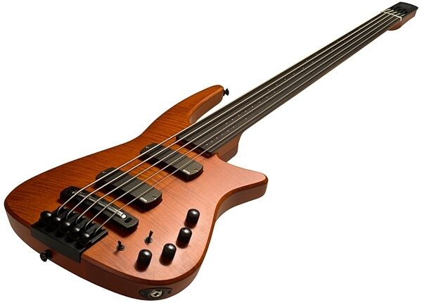 NS Design CR5 Fretless Electric Bass, Amber Satin - Angle