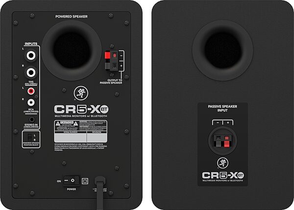 Mackie CR5-XBT Powered Bluetooth Studio Monitors, Pair, Action Position Back
