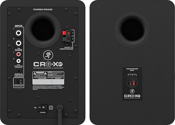 Mackie CR8-XBT Powered Bluetooth Studio Monitors, Pair, Detail Back