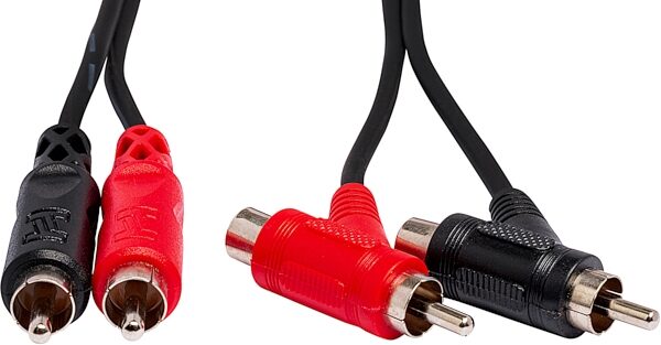 Hosa CRA-200PB Dual RCA to Dual Piggyback RCA Stereo Interconnect Cable, 1 meter, CRA-201PB, Action Position Back