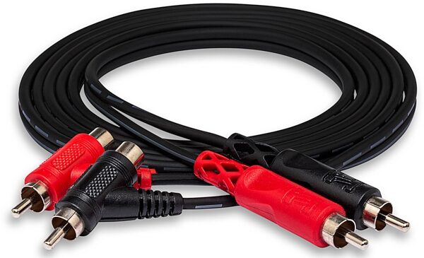 Hosa CRA-200PB Dual RCA to Dual Piggyback RCA Stereo Interconnect Cable, 1 meter, CRA-201PB, Action Position Back