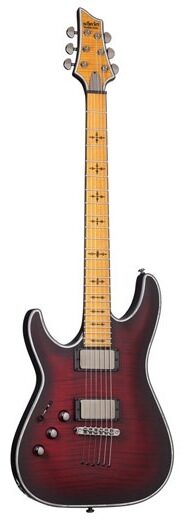 Schecter Hellraiser Extreme C1 Left-Handed Electric Guitar, with Maple Neck, Crimson Red Burst