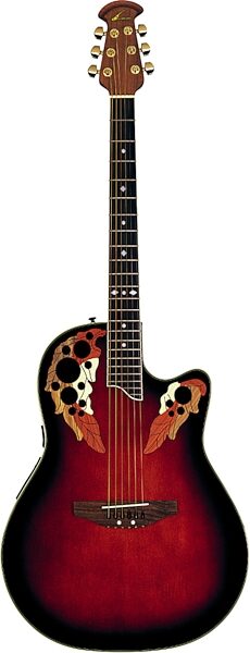 Ovation CS257 Celebrity Deluxe Acoustic-Electric Guitar, Ruby Red Burst