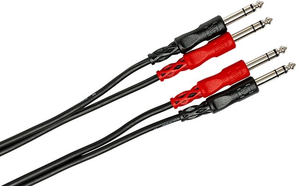 Hosa CSS200 Series Dual 1/4" TRS to TRS Interconnect Cable, 4 meter, CSS-204, Angle