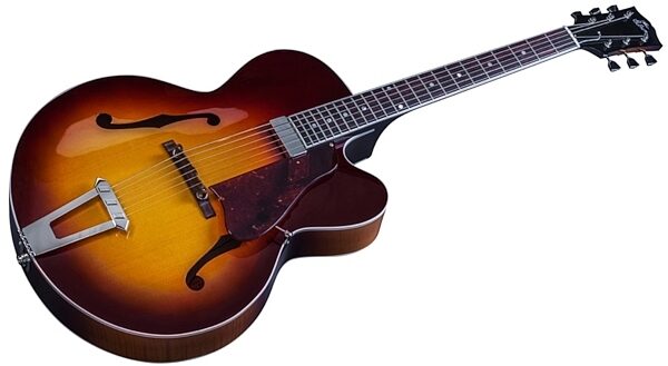 Gibson Custom Solid Formed 17 Venetian Electric Guitar, Bourbon Closeup