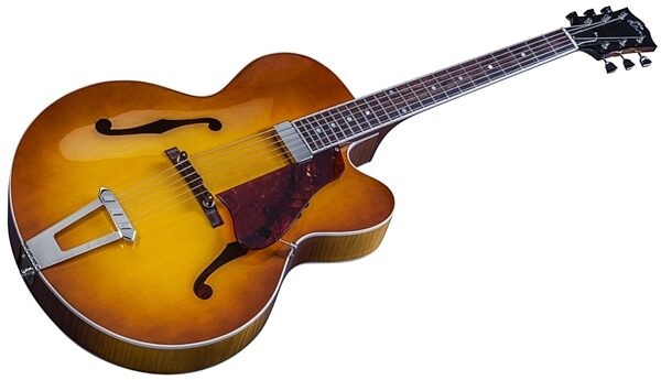 Gibson Custom Solid Formed 17 Venetian Electric Guitar, Sunset Tea Closeup
