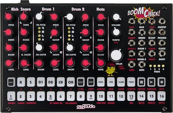 Cre8Audio Boom Chick Pure Analog Drum Machine, New, Action Position Back