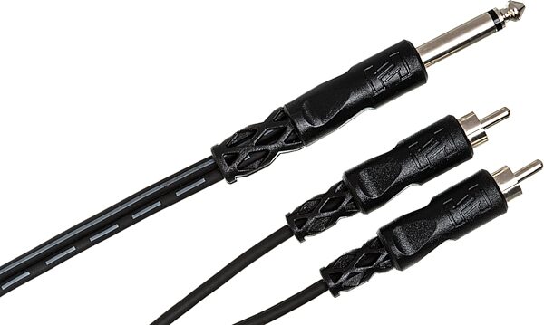 Hosa 1/4" TS to Dual RCA Cable, 1 meter, Action Position Back