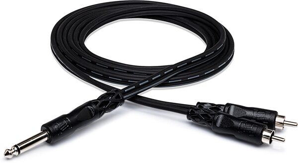 Hosa 1/4" TS to Dual RCA Cable, 1 meter, Action Position Back