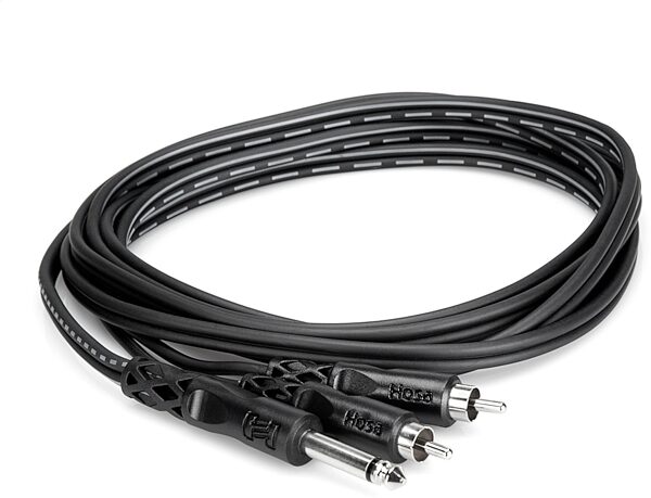 Hosa 1/4" TS to Dual RCA Cable, 3 meter, CYR-103, Detail Side