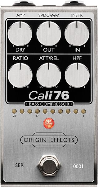 Origin Effects Cali76 V2 Bass Compressor Pedal, Original Silver, Main