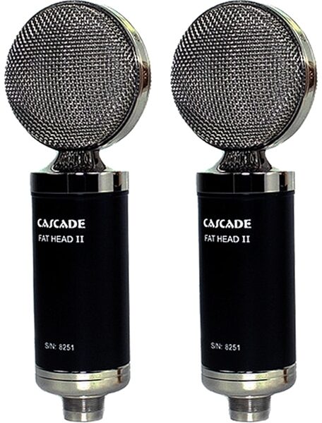 Cascade Microphones Fat Head II Stereo Pair Microphone Blumlein Package with Lundahl LL2913 Transformers, Black