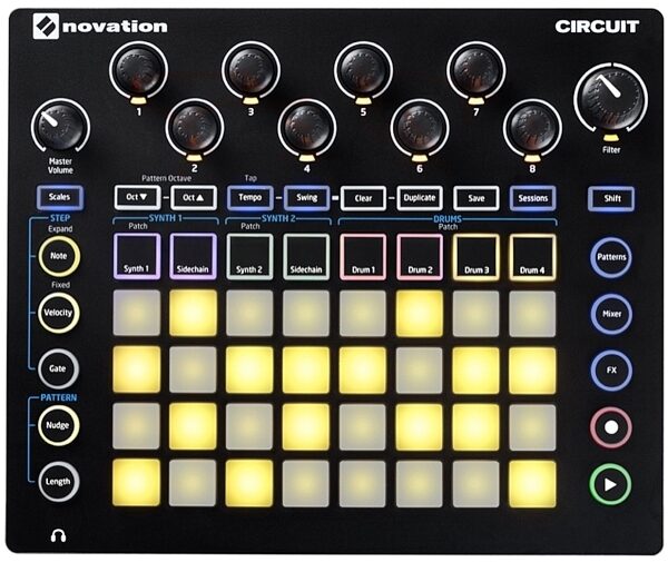 Novation Circuit Groove Box with Sample Import, Drums Mode