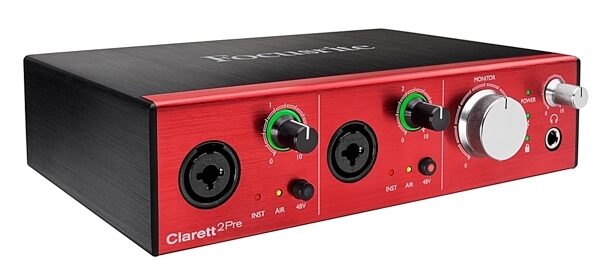 Focusrite Clarett 2Pre Thunderbolt Audio Interface, Angle