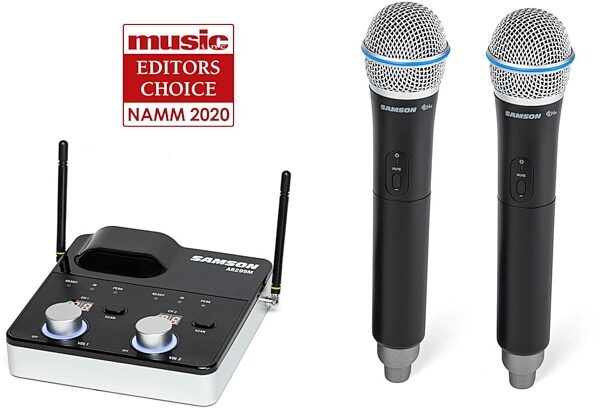 Samson Concert 288m Handheld Dual-Channel Wireless Handheld Microphone System, Band D, Main