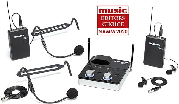 Samson Concert 288m Dual-Channel Wireless Lavalier/Headset System, Band K (470-494 MHz), Main