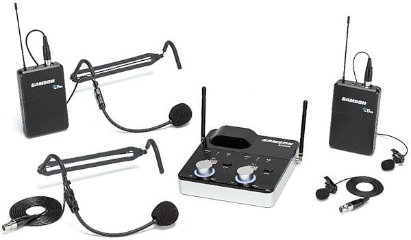 Samson Concert 288m Dual-Channel Wireless Lavalier/Headset System, Band K (470-494 MHz), Action Position Front