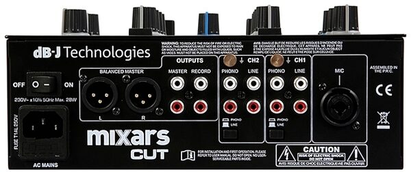 Mixars CUT DJ Mixer, 2-Channel, Rear