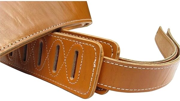 Vorson D0051 Premium Leather Guitar Strap, Closeup 2