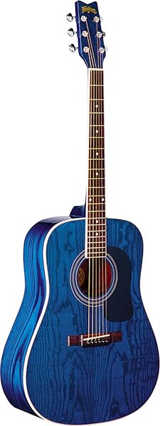 Washburn D11 Acoustic Guitar Package, Transparent Blue