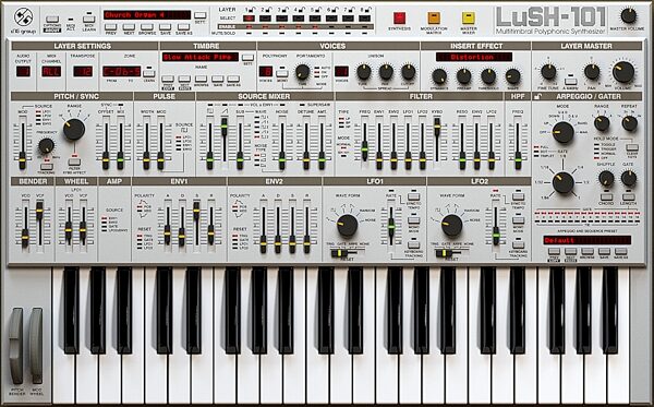D16 Group LuSH-101 Synthesizer Plug-in, Digital Download, Screenshot Front