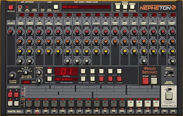 D16 Group Nepheton Drum Machine Plug-in Software, Digital Download, Screenshot Front
