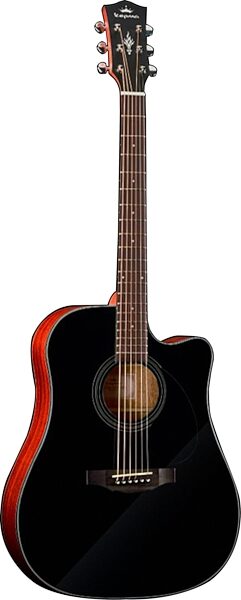 Kepma K3 Series D3-130 Acoustic Guitar, Black Matte, Action Position Back