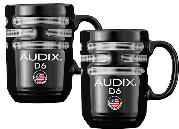 Audix D6 Kick Drum Microphone Coffee Mug, Black, 2-Pack, 2-Pack
