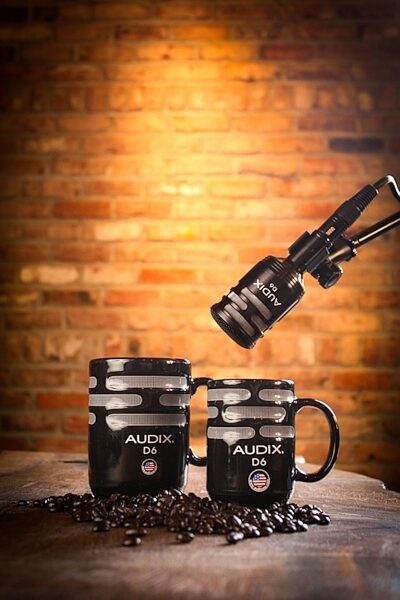 Audix D6 Kick Drum Microphone Coffee Mug, Black, 3-Pack, Mugging