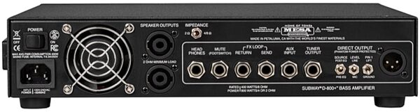 Mesa/Boogie Subway D-800 Plus Bass Guitar Amplifier Head (800 watts), New, view