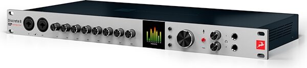 Antelope Audio Discrete 8 Pro Synergy Core USB/Thunderbolt 3 Audio Interface, Bundle with Edge Solo modeling mic, Bitwig Studio DAW, and Big 13 FX Package, Angle