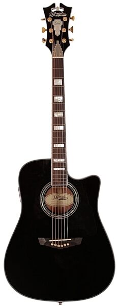 D'Angelico SD400 Brooklyn Dreadnought Acoustic-Electric Guitar (with Case), Black