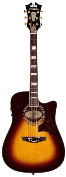 D'Angelico SD500 Bowery Dreadnought Acoustic-Electric Guitar (with Case), Vintage Sunburst