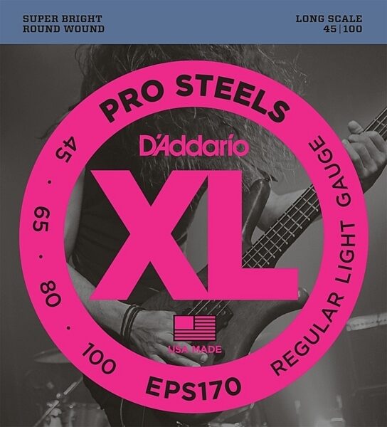 D'Addario EPS170 XL ProSteels Light Gauge/Long Scale Bass Strings, Main