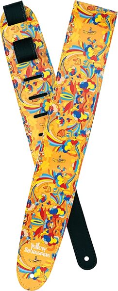 D'Addario Beatles Yellow Submarine 55th Anniversary Polyester Guitar Strap, Primrose Prairie, 25BYS02, Action Position Back