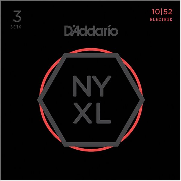 D'Addario NYXL Nickel Wound Electric Guitar Strings, Light Heavy, NYXL1052, 3-Pack, Action Position Back