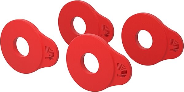 D'Addario Lock Strap Block (4-Pack), Red, PW-FLSB-04RD, Action Position Back