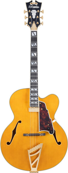 D'Angelico EXL-1 Excel Archtop Electric Guitar (with Case), Amber, Action Position Back