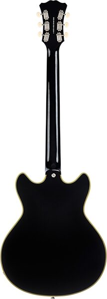 D'Angelico Excel Mini DC Tour Electric Guitar (with Gig Bag), Solid Black, Action Position Back