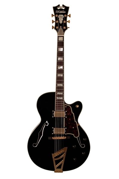 D'Angelico EXDH Hollowbody Electric Guitar (with Case), Black