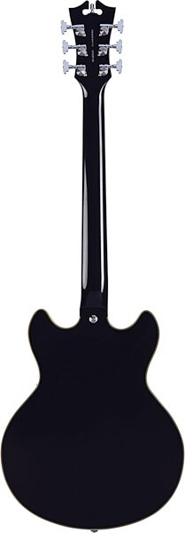 D'Angelico Premier Mini Double-Cutaway Electric Guitar (with Gig Bag), Black Flake, Action Position Back