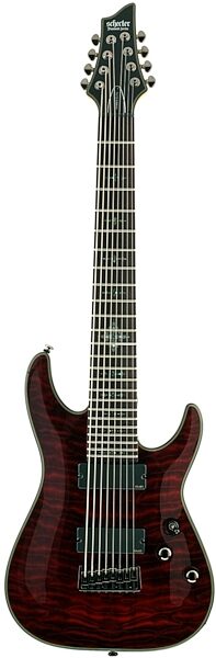 Schecter Damien Elite 8 8-String Electric Guitar, Crimson Red