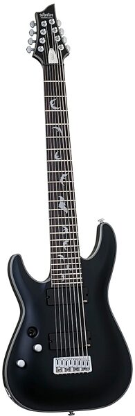 Schecter Damien Platinum-8 Electric Guitar, 8-String Left-Handed, Satin Black
